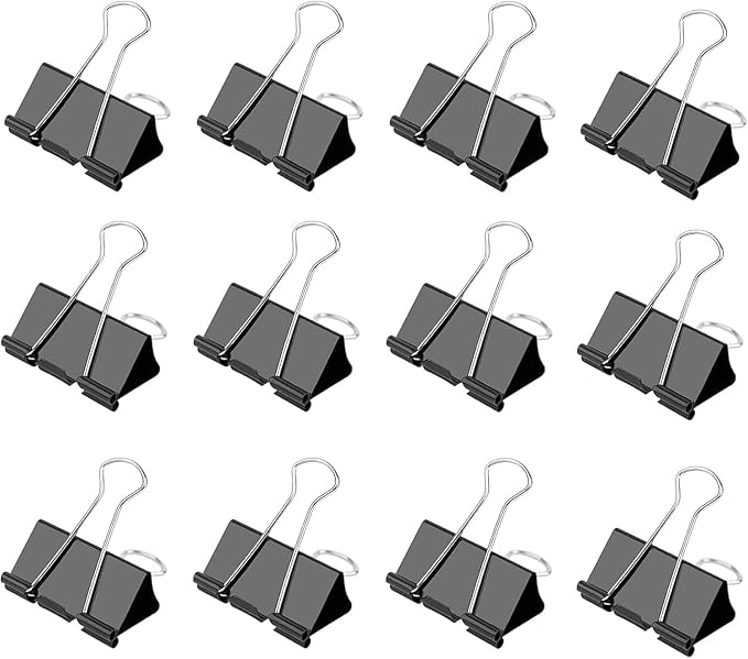 Ufmarine Small Binder Clips 1 Inch Length, (144 Pcs) Small Paper Clips for Office Supplies