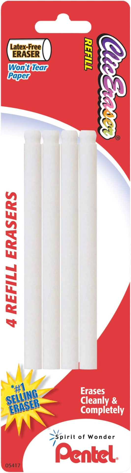 Pentel Refill Eraser for Clic Eraser, Pack of 4 (ZERBP4-K6)