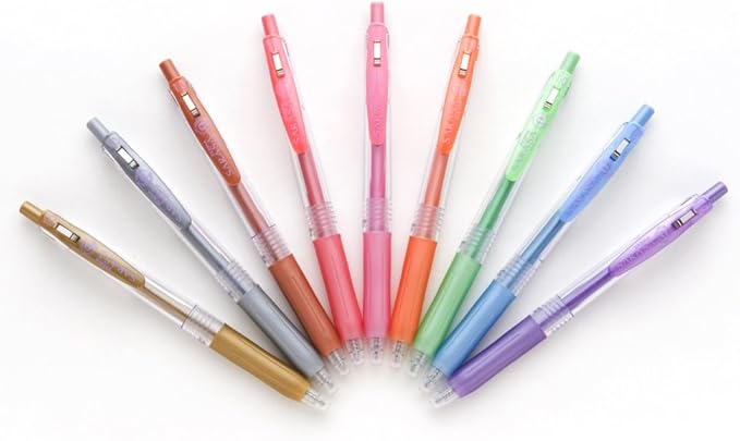 Zebra Sarasa Clip 1.0, 9 Shiny / Metallic Color Set (JJE15-9CA)