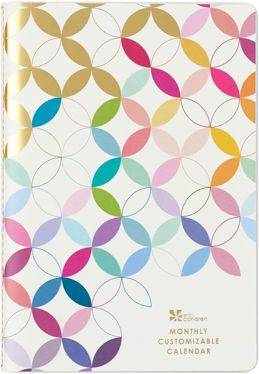 Erin Condren Undated 12 Months Customizable Agenda Petite Planner - Perfect for Tracking Monthly To-Dos or Monthly Project Goals. 140 Stickers Included