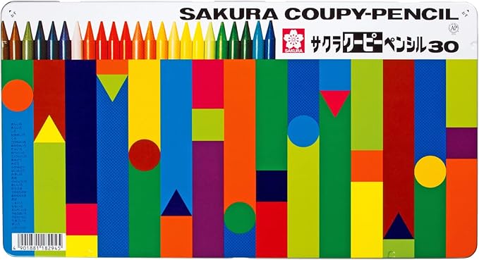 SAKURA Crepas FY30 Colored Pencils, Coupy, 30 Colors, Comes in Tin Case
