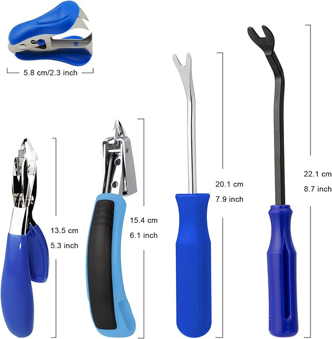 5 Pieces Staple Remover Tools Set for Office,Upholstery and Construction, Professional Tack and Nail Puller Kit for Efficiently and Easily Remove All Kinds of Staples,Tacks and Nails