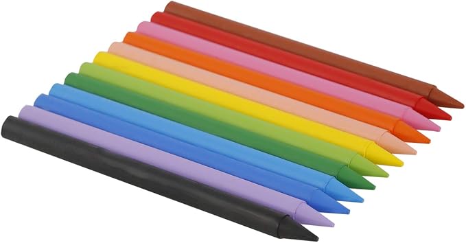 Bic Kids Plastidecor Crayons Colour Hard Long-lasting Sharpenable Vivid Assorted Ref 829770 [Pack of 12]