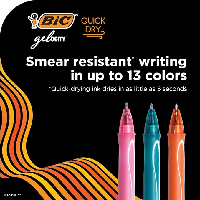 BIC Gelocity Quick Dry Ocean Themed Gel Pens, Medium Point (0.7mm), 8-Count -Pen Set, Colored Gel Pens for Note Taking and Journaling, (Pack of 2)