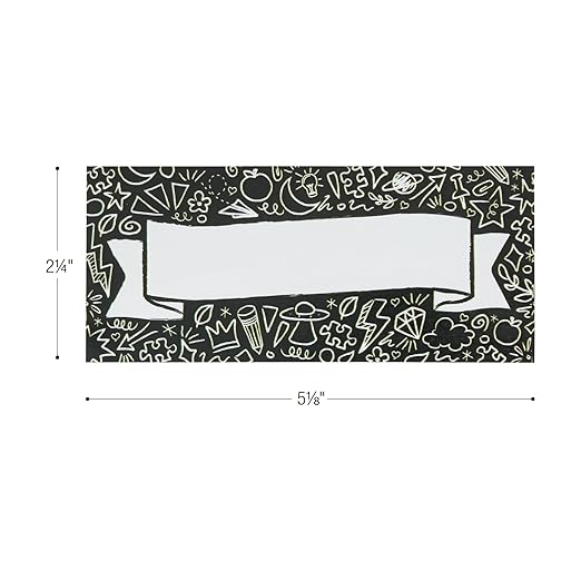 Really Good Stuff EZ Stick Chalkboard-Style Nameplates - Set of 24