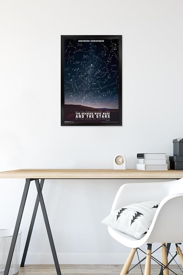 The Stars Wall Poster, 22.4L" x 14.7W", Black Framed Version