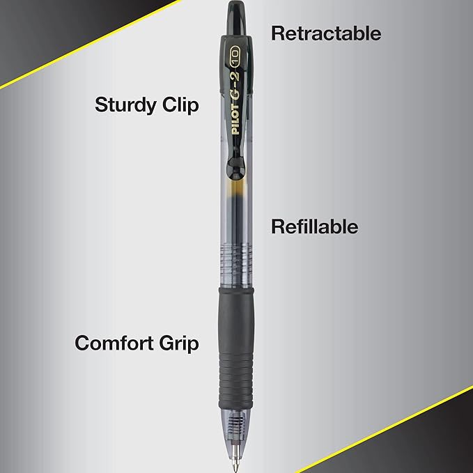 Pilot G2 Premium Gel Pens, Black Pens, Bold Point 1 mm, 14 Black
