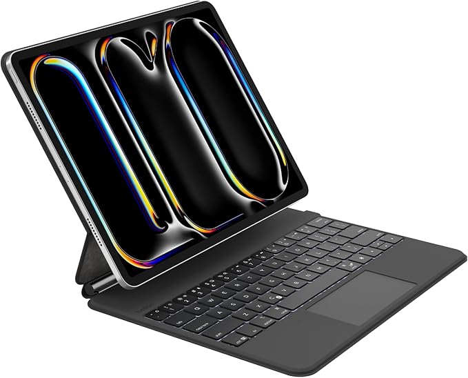 Belkin Pro Keyboard Case w/Magnetic Stand, Backlit Bluetooth Keyboard, Multi-Gesture Controls, Magnetic Apple Pencil Storage Compatibility, & Multimedia Keys for iPad Pro 13" (M4/M5) - Black