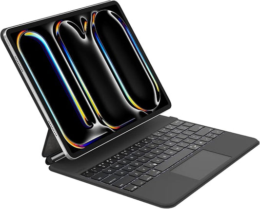 Belkin Pro Keyboard Case w/Magnetic Stand, Backlit Bluetooth Keyboard, Multi-Gesture Controls, Magnetic Apple Pencil Storage Compatibility, & Multimedia Keys for iPad Pro 13" (M4/M5) - Black