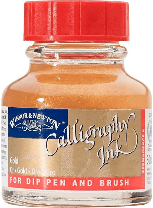 Winsor & Newton Calligraphy Ink, 30ml (1-oz) Bottle, Gold