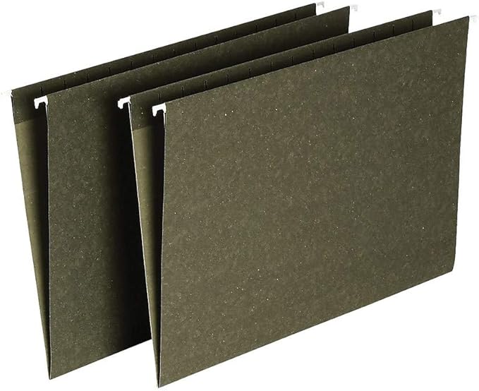 Staples Hanging File Folders, Legal Size, Straight‑Cut Tabs, Standard Green, Durable Filing Solution – 25/Box