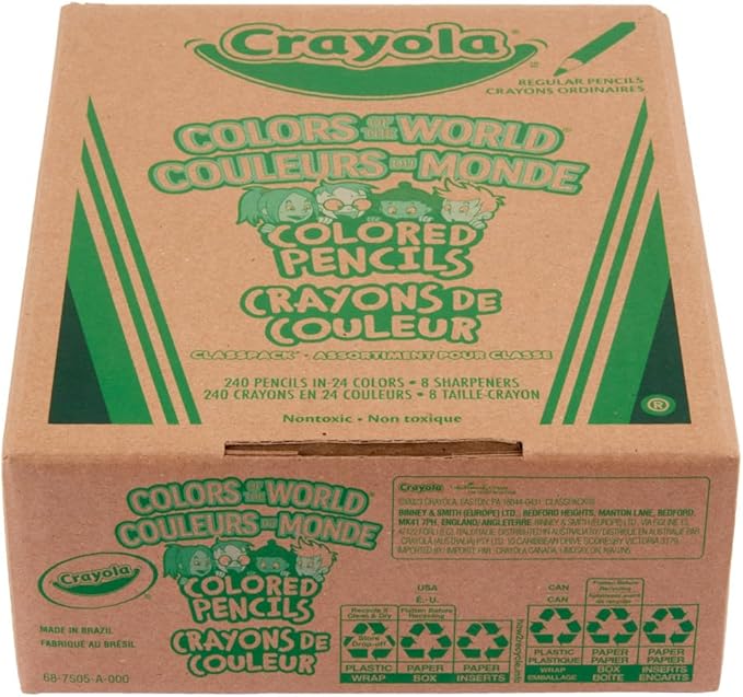 Crayola Colors of the World Skin Tone Colored Pencils Classpack (240ct), Bulk Colored Pencils for Classrooms, Teacher Supplies, Gifts