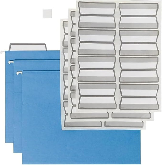 Smead Hanging File Folder with Erasable ProTab, 1/3-Cut Erasable Tabs, Adjustable Position, Letter Size, Blue, 20 per Box, Eraser Included