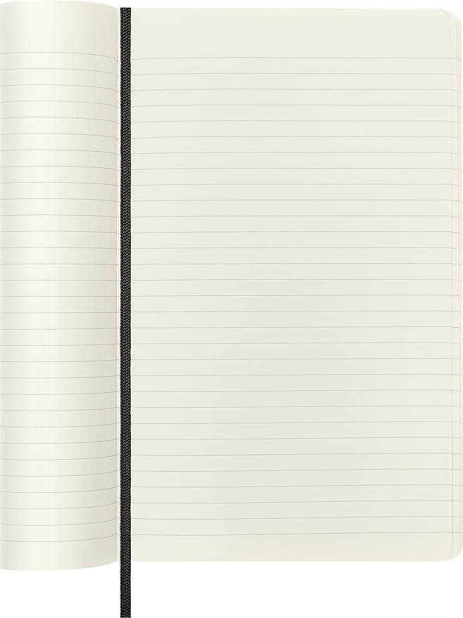 "Moleskine Classic Notebook, Soft Cover, Large (5"" x 825"") Ruled/Lined, Black, 192 pages" (S07162)