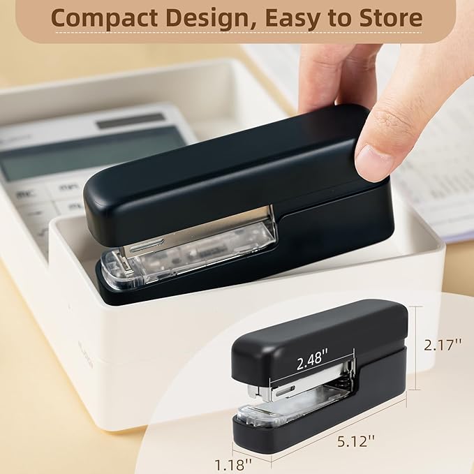 deli Stapler, Desktop Staplers with Integrated Staple Remover, 45 Sheet Capacity Office Stapler, Black