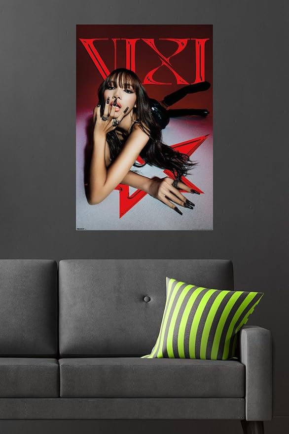 LISA - VIXI Red Star Wall Poster, 34L" x 22.4W", Premium Poster & Mount Bundle