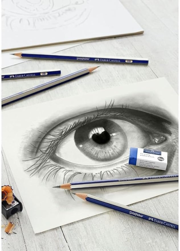 Faber-Castell Creative Studio Graphite Sketch Set – 8 Graphite Pencils – Pencil Sharpener – Pencil Eraser
