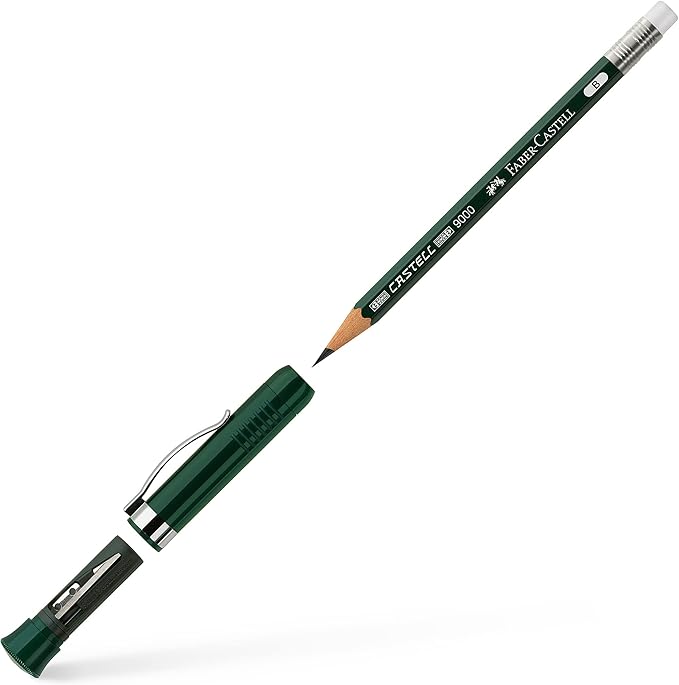 Faber-Castell Perfect Pencil Castell 9000 in Gift Box - #2 Pencil with Built-in Pencil Sharpener and Extender