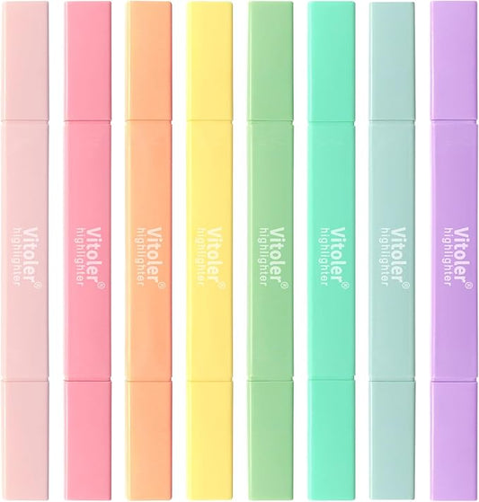 Vitoler Bible Highlighters,Assorted Colors Highlighters Dual Tip,Highlighter Set for Journaling Supplies
