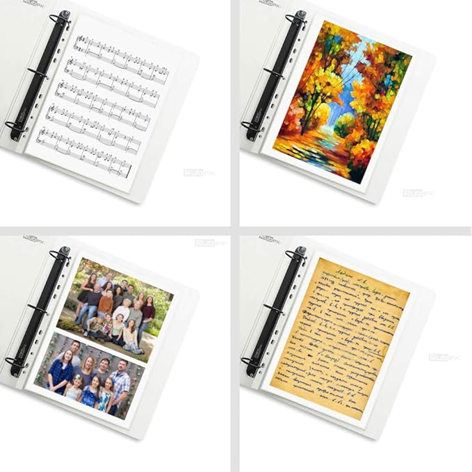 Rubex Sheet Protectors 8.5 x 11 inch Clear Page Protectors Plastic Sleeves Reinforced 11 Hole fit for 3 Ring Binder Top Loading 9.25 x 11.25 inch (400 Sheets)