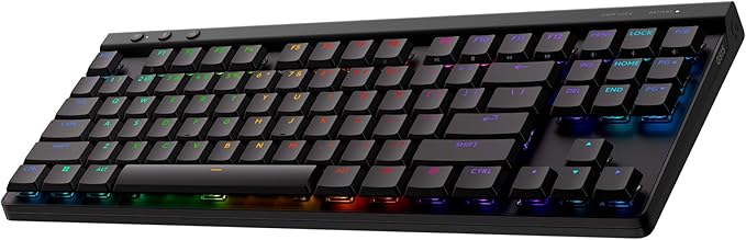Logitech G515 TKL Wired Low Profile Gaming Keyboard, Fully Customizable RGB, Double-Shot PBT Keycaps, Tactile/Brown Switches - Black (Renewed)