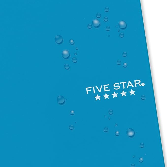 Five Star Spiral Notebooks, 3 Pack, 2 Subject, College Ruled, 9 1/2" x 6", 80 Sheets, Black, Tidewater Blue, Amethyst Purple (840029C-ECM)