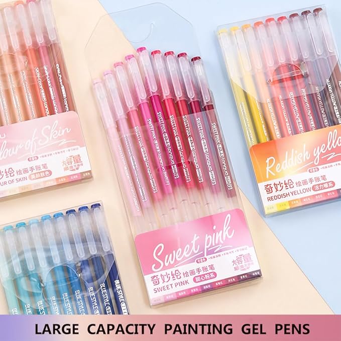 Gel Pens with Fine Point 0.6mm, 9 Colors Drawing Pencils for Adult Coloring Books Smooth Writing Pen Set for Journaling(Morandi Sweet)