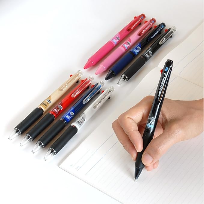 Uni Ballpoint Pen Jetstream 3 Color Black, Red, Blue Ink 0.5mm, Transparent Black (SXE340005T.24)