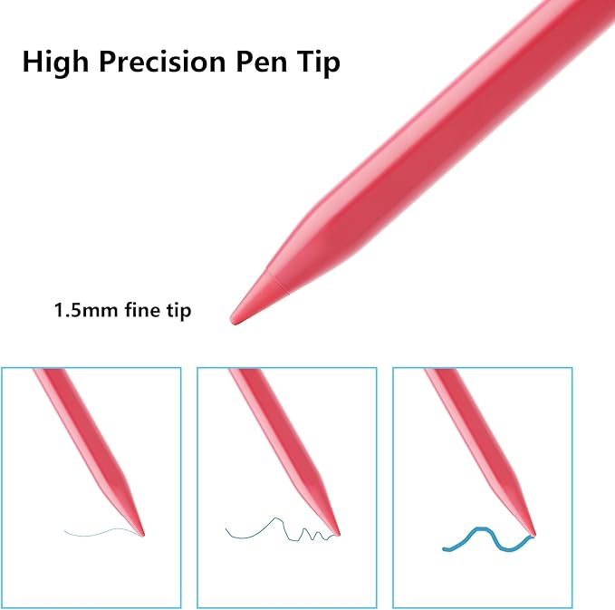 Stylus Pen for iPad A16 11th 10th 9th 8th 7th 6th Generation, iPad Pro 12.9 11 13 inch M4, iPad Air M3 M2 5th 4th 3rd Gen, iPad mini A17 Pro 7 6 5, for Apple Pencil Pro 1st 2nd Gen Alternative (Red)