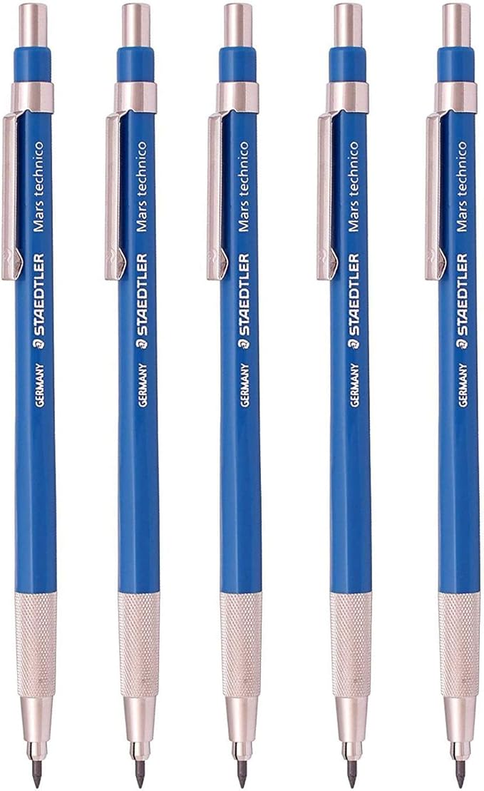 Staedtler Mars Technico 780C Mechanical Lead holder,clutch Pencil for Draft Drawing, Art Sketching Sharpener (Pack of 5)