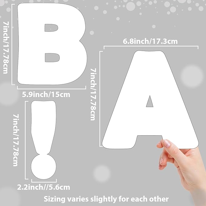 Qyeahkj 150 PCS Large 6" Font Bulletin Board Letters and Punctuation Cutouts Combo Set Pure White Border Letters Decoration for Classroom Alphabet Poster Wall Bulletin Board Display Home School Decor