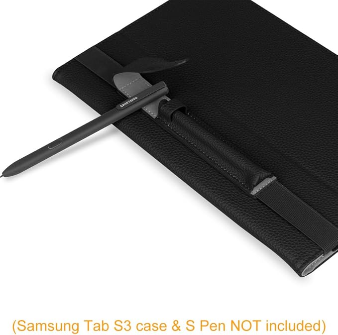 Fintie S Pen Holder for Samsung S Pen (PX510/PX710/PT870), Premium Vegan Leather Cover Sleeve Pouch Compatible with Galaxy Tab S9 Ultra/S9 FE/S8 Ultra/S8+/S6 Lite, Black