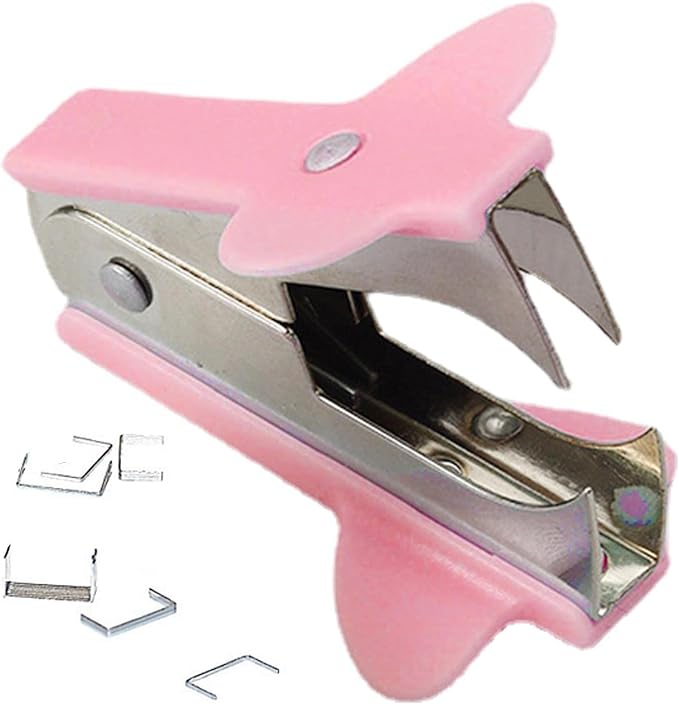 Pink Staple Remover Tool with Non-Slip Handle, Professional Grade for School, Office, Home Use, Stapler Removals Puller Tool