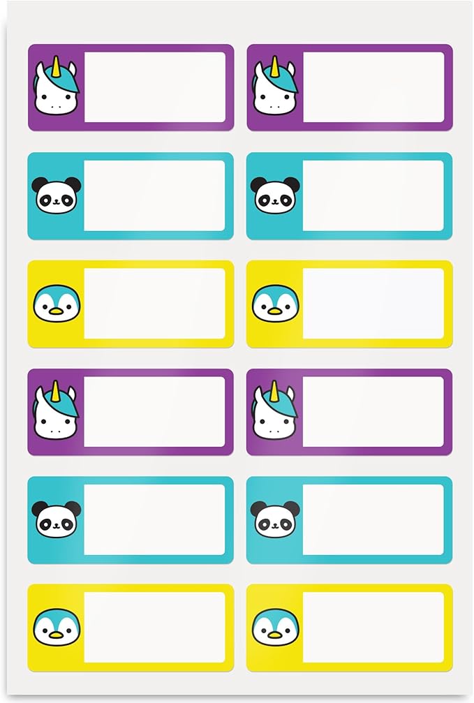Avery No-Iron Fabric Name Labels, Cute Animals Preprinted Designs, Handwrite-Only, 2-Pack, 48 Preprinted Labels (21958)