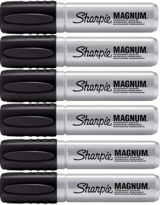 Sharpie Magnum Permanent Marker, Black, 6 PACK