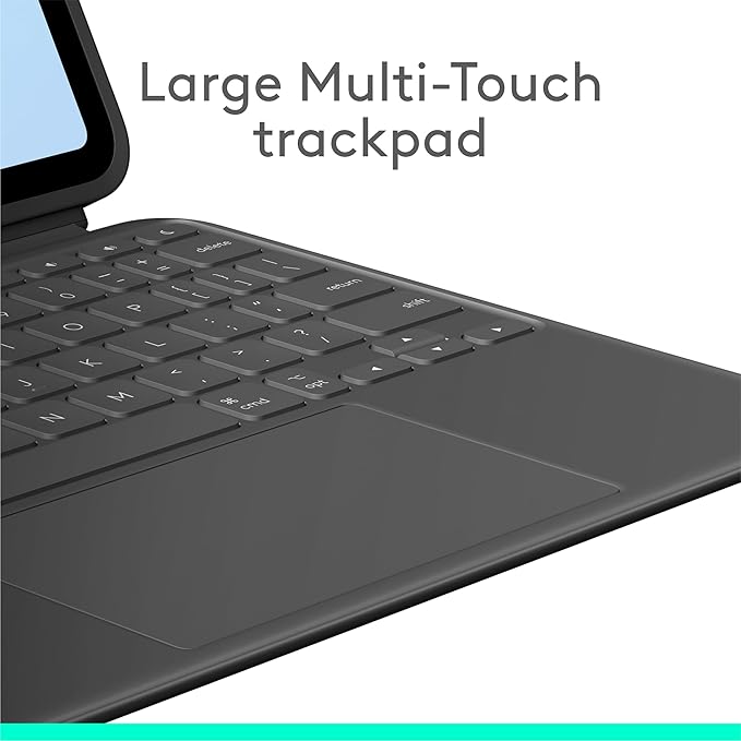 Logitech Combo Touch iPad Air 11-inch (M2 & M3), iPad Air (5th gen) Keyboard Case - Detachable Backlit Keyboard with Kickstand - Midnight Black