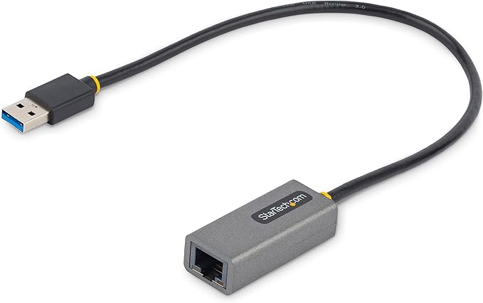 USB to Ethernet Adapter, USB 3.0 to 10/100/1000 Gigabit Ethernet LAN Adapter, 11.8in/30cm Attached Cable, USB to RJ45 Adapter