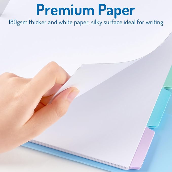 Forvencer Blank Writable Binder Dividers, 1/5 Cut Tabs, 3 Hole Punch Dividers with Reinforced Edge, Binder Dividers with Multicolor Tabs, Letter Size, 6 Sets, 30 Dividers