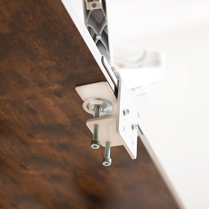 VIVO Steel Reinforcement Bracket Mount Plate for Thin, Glass, and Other Fragile Table Top Surfaces, Compatible with Most Monitor Stand C-Clamp Installations, Anti-Slip No Scratch, White, STAND-AC01RW