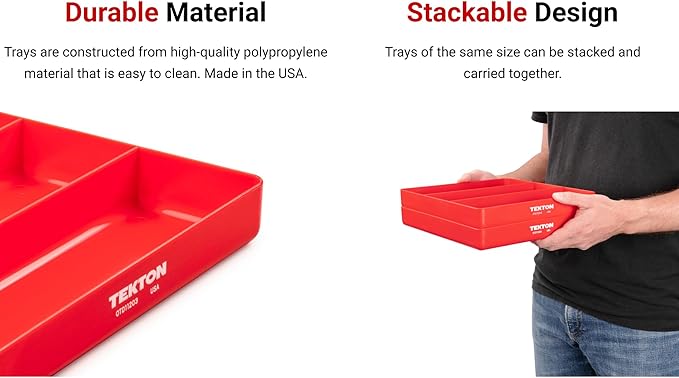 TEKTON 3-Compartment Organizer Tray (Red) | OTD11203 | Made in USA