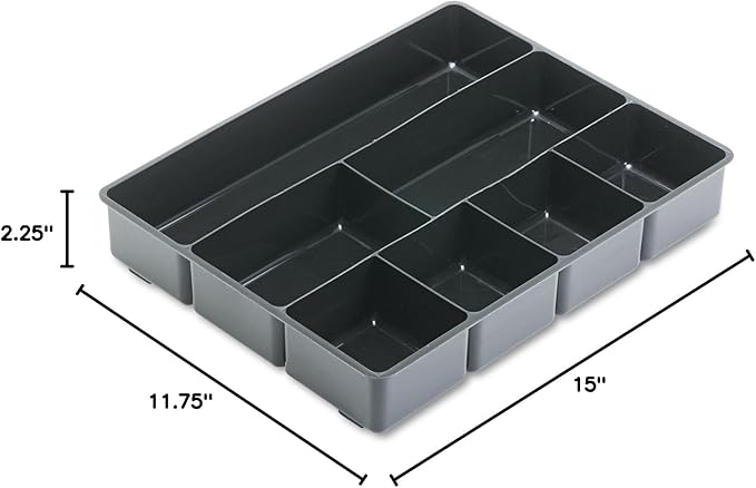 Rubbermaid 11906Ros Extra Deep Desk Drawer Director Tray, Plastic, Black