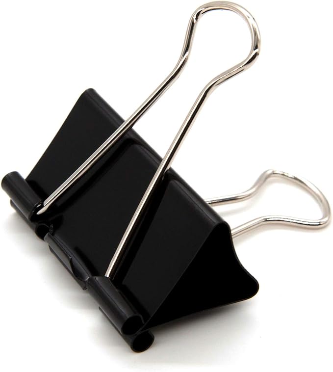DSTELIN Large Binder Clips 1.6-Inch (24 Pack), Big Paper Clamps Clips for Office Supplies, 1.6-Inch/41mm Width, 0.7-Inch/18mm Capacity, Black