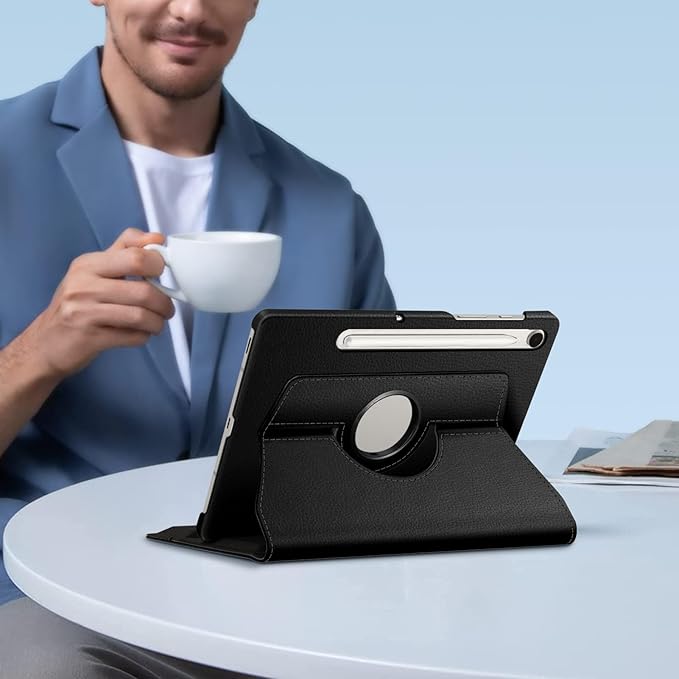 Fintie Rotating Case for Samsung Galaxy Tab S10 Lite/ S10 FE/ S9 FE 5G 10.9 Inch/Tab S9 11 Inch with S Pen Holder, 360 Degree Swiveling Stand Cover Auto Sleep/Wake, Black