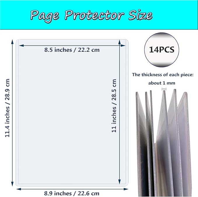 14 PCS 8.5" x 11" Rigid Print Protectors,Clear Plastic Page Protectors,Clear Rigid Top loaders,Plastic Paper Sheet Protectors for Photos,Documents,Contracts,Birth Certificate Protector (14)