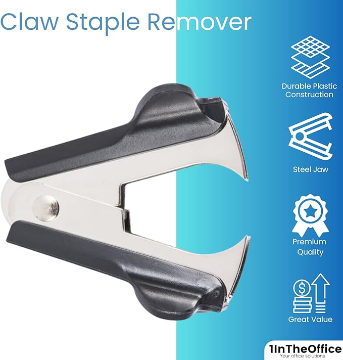 1InTheOffice Claw Staple Remover, 3 Pack "