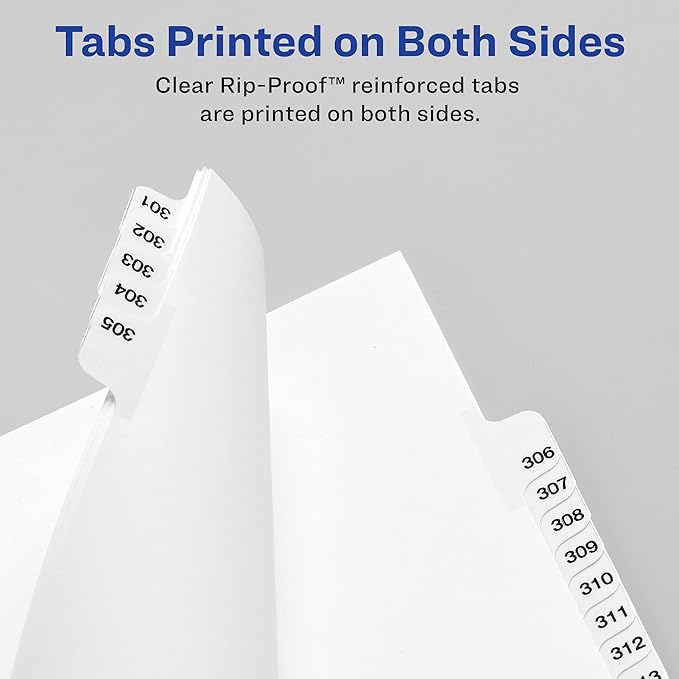 Avery Individual Legal Dividers, Table of Contents, 25 Dividers (11910)