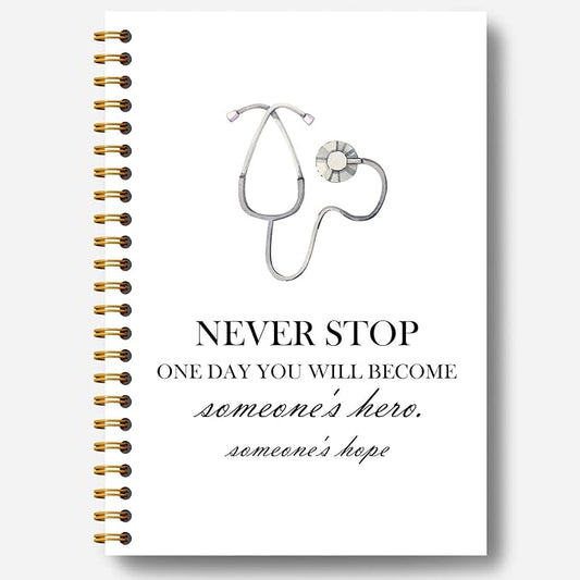 Inspirational Nurses Notebook, Future Nurse Doctor Gifts Journal, Nurse Appreciation Week Gifts Journal, Medical Stethoscope Nursing Hardcover Spiral Notebooks 5.5x8.3 Inch