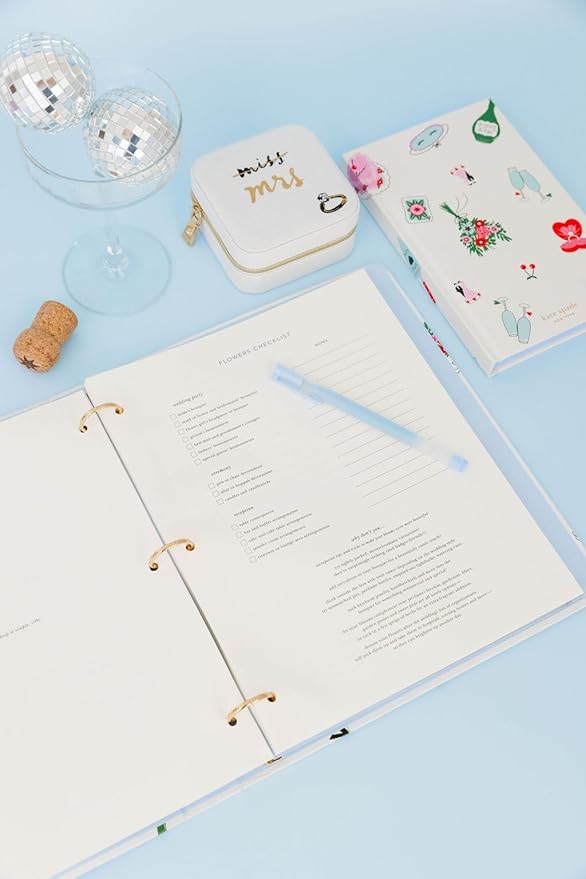 Kate Spade New York Wedding Planning Book and Organizer, Wedding Binder with Pages for To-Do Lists, Notes, Budgeting, Invitations, Wedding Cake Toss