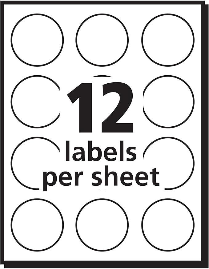Avery Self-Adhesive Removable Labels, 1-Inch Diameter, White, Pack of 600 (5410)