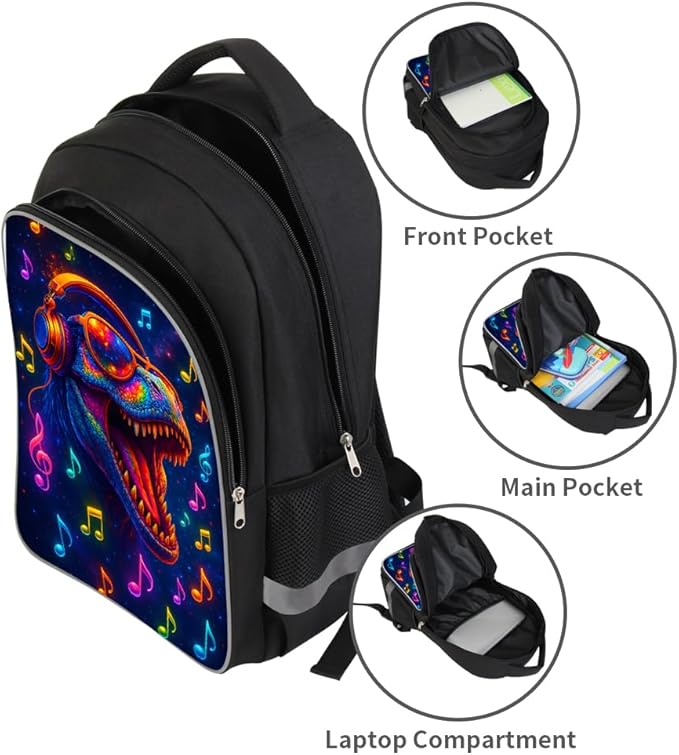 School Backpack for Boys 17" Boys Backpack for Kids Children Teens Elementary Middle School - Students Bookbag Ages 6-18 Travel Back Pack Dinosaur